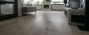 Krijt witte eiken houten vloer kern gerookt