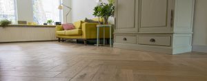Eiken duoplank geschaafd en wit geolied