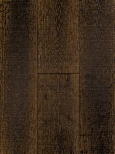 Bezaagde eiken houten vloer zwart